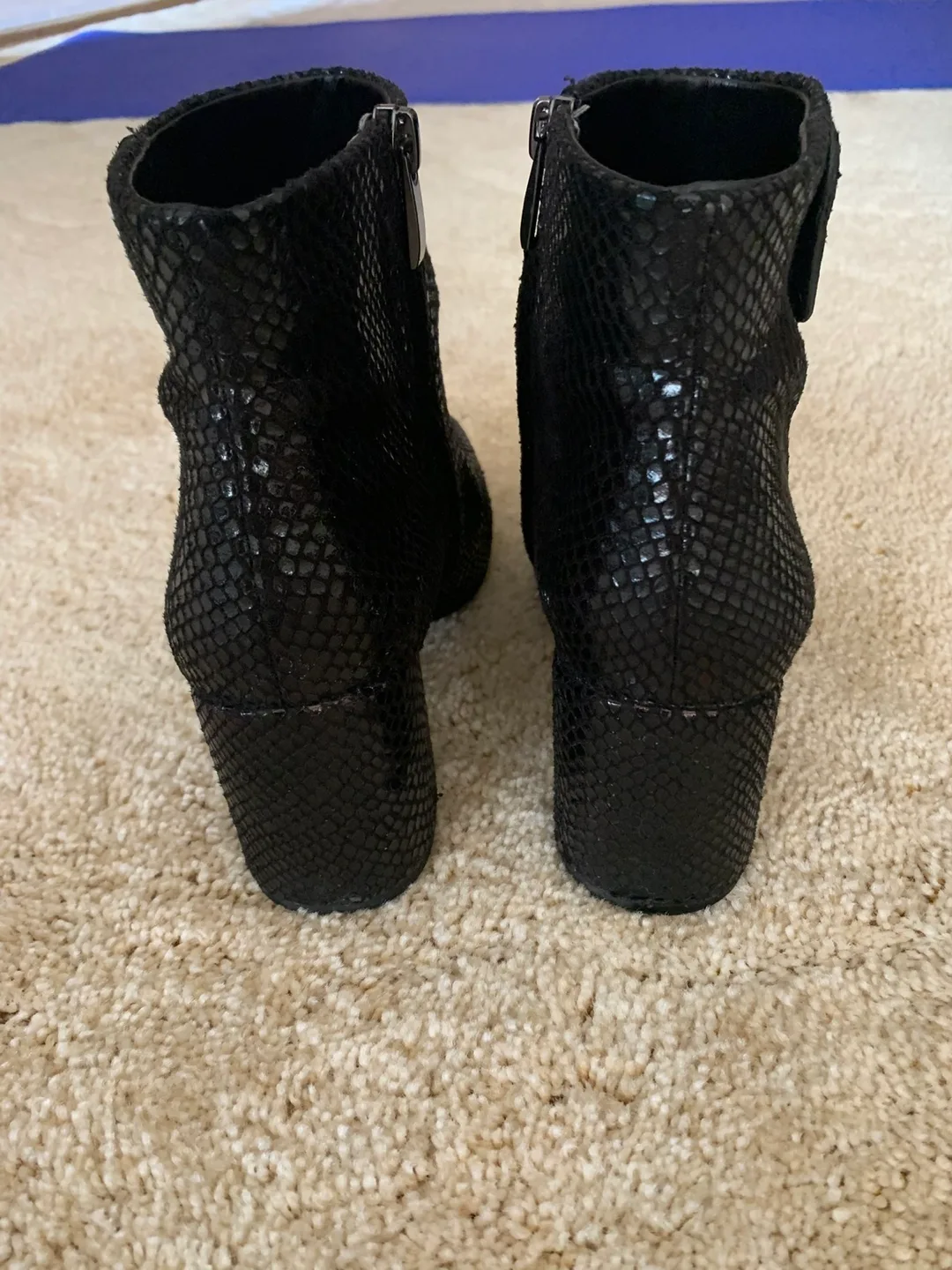 Franco Sarto snake skin Black Ankle Boots image indicator(5)