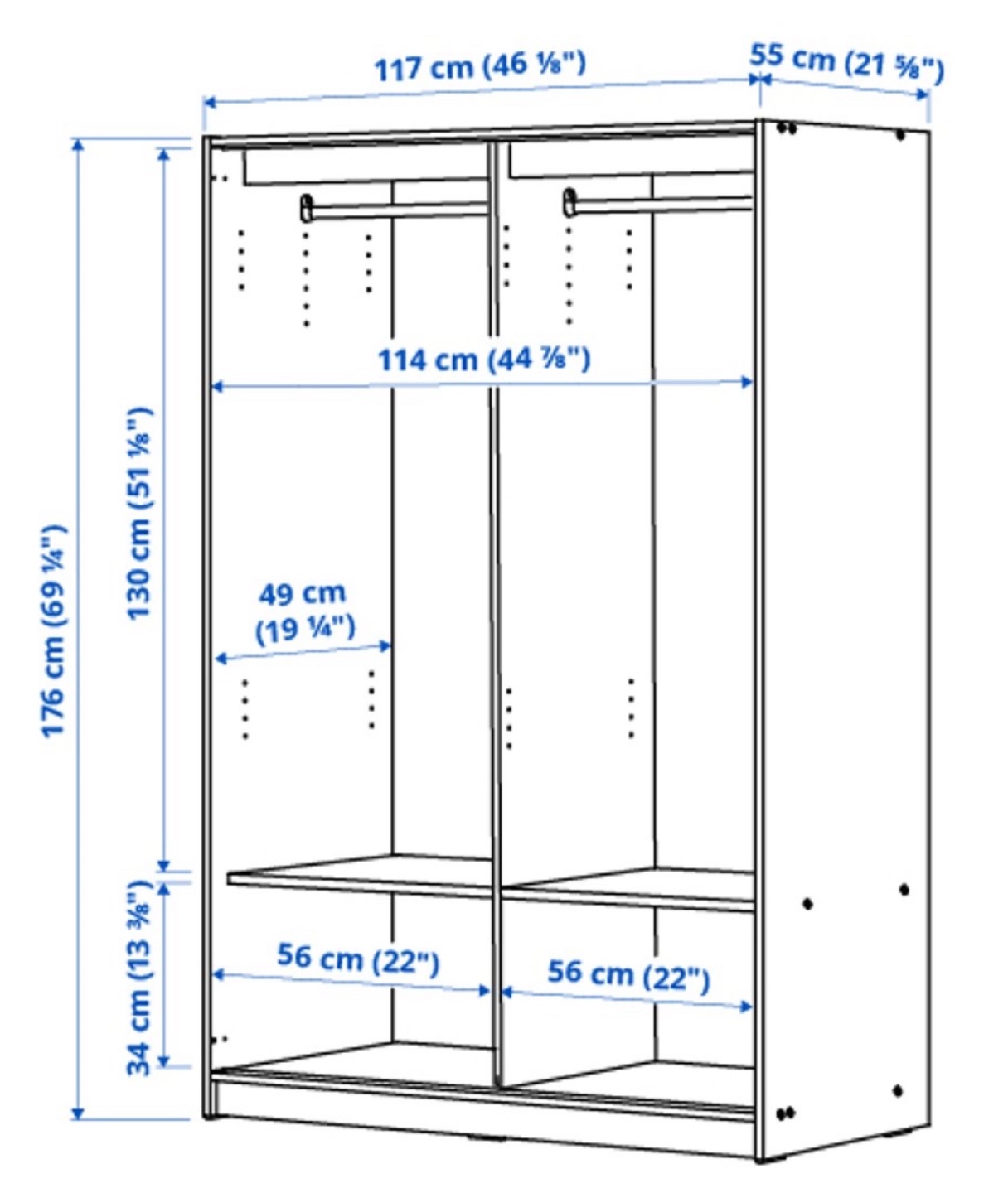White Wardrobe with Sliding Doors - photo 4