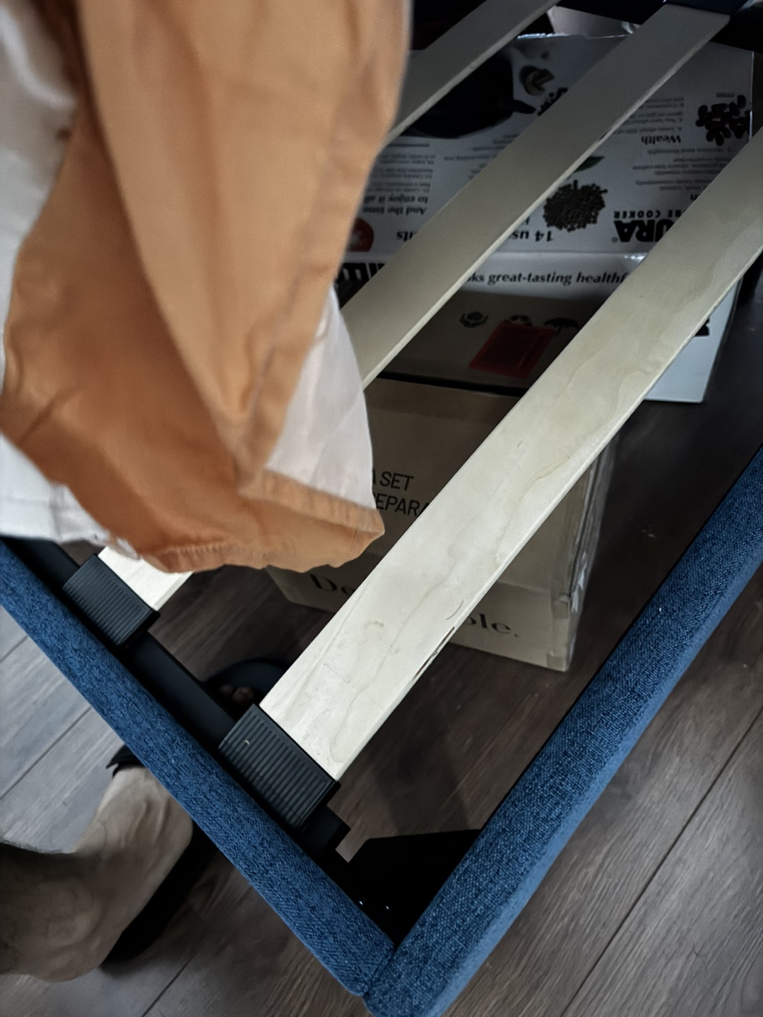 Upholstered Bed Frame - Blue - photo 3
