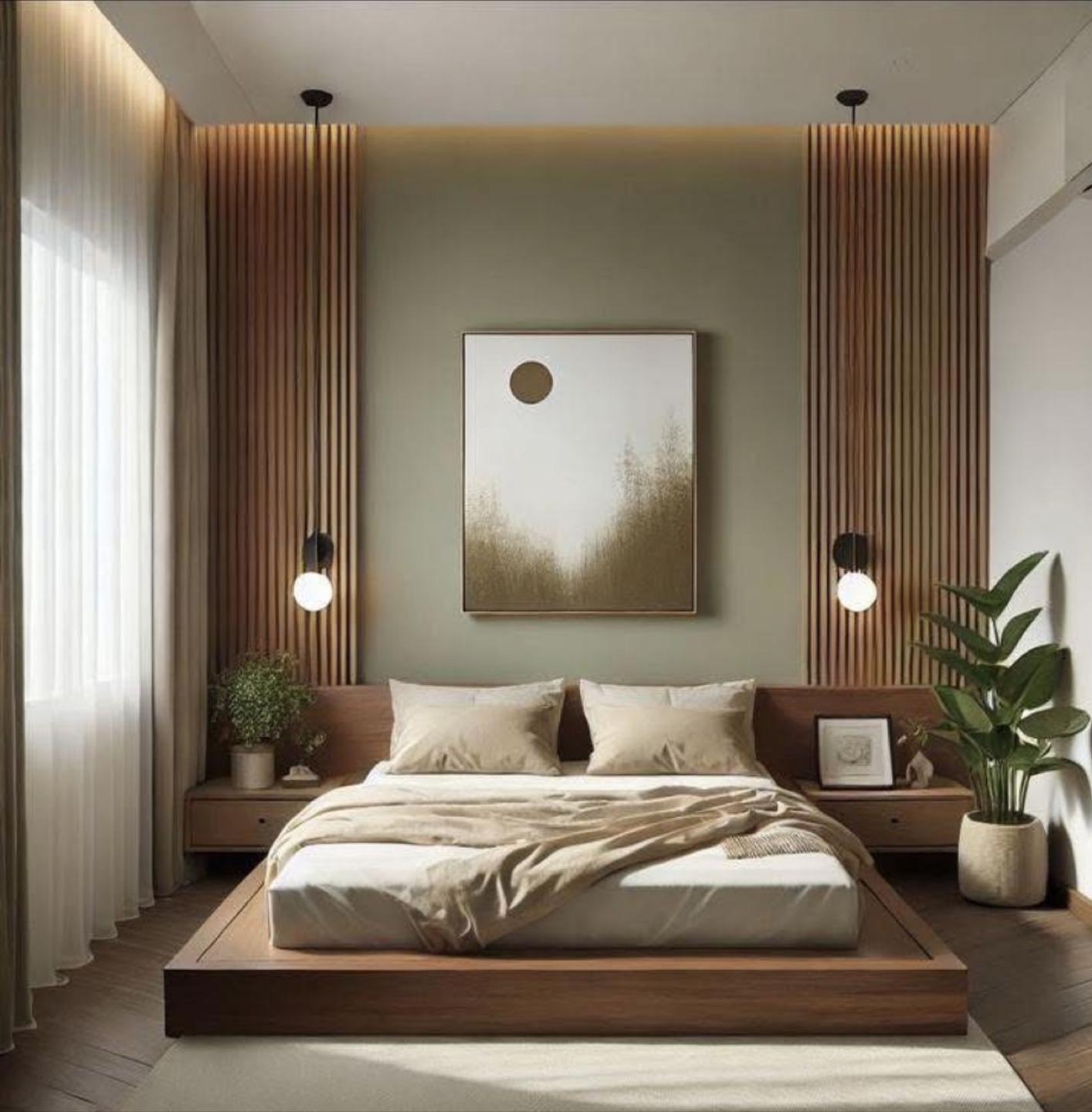 Queen Size Bed Frame with side table & Mattress
