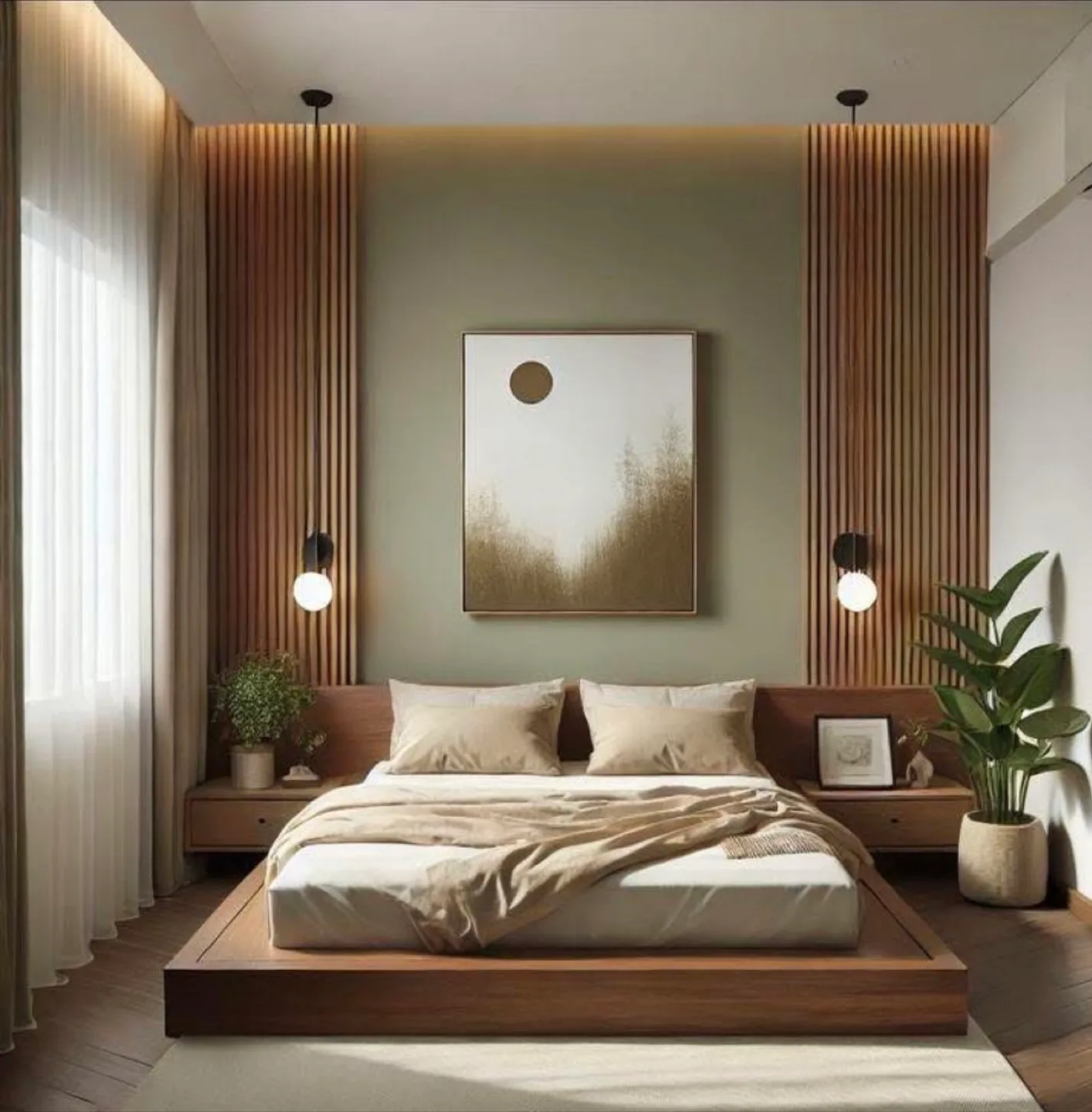 Queen Size Bed Frame with side table & Mattress thumbnail