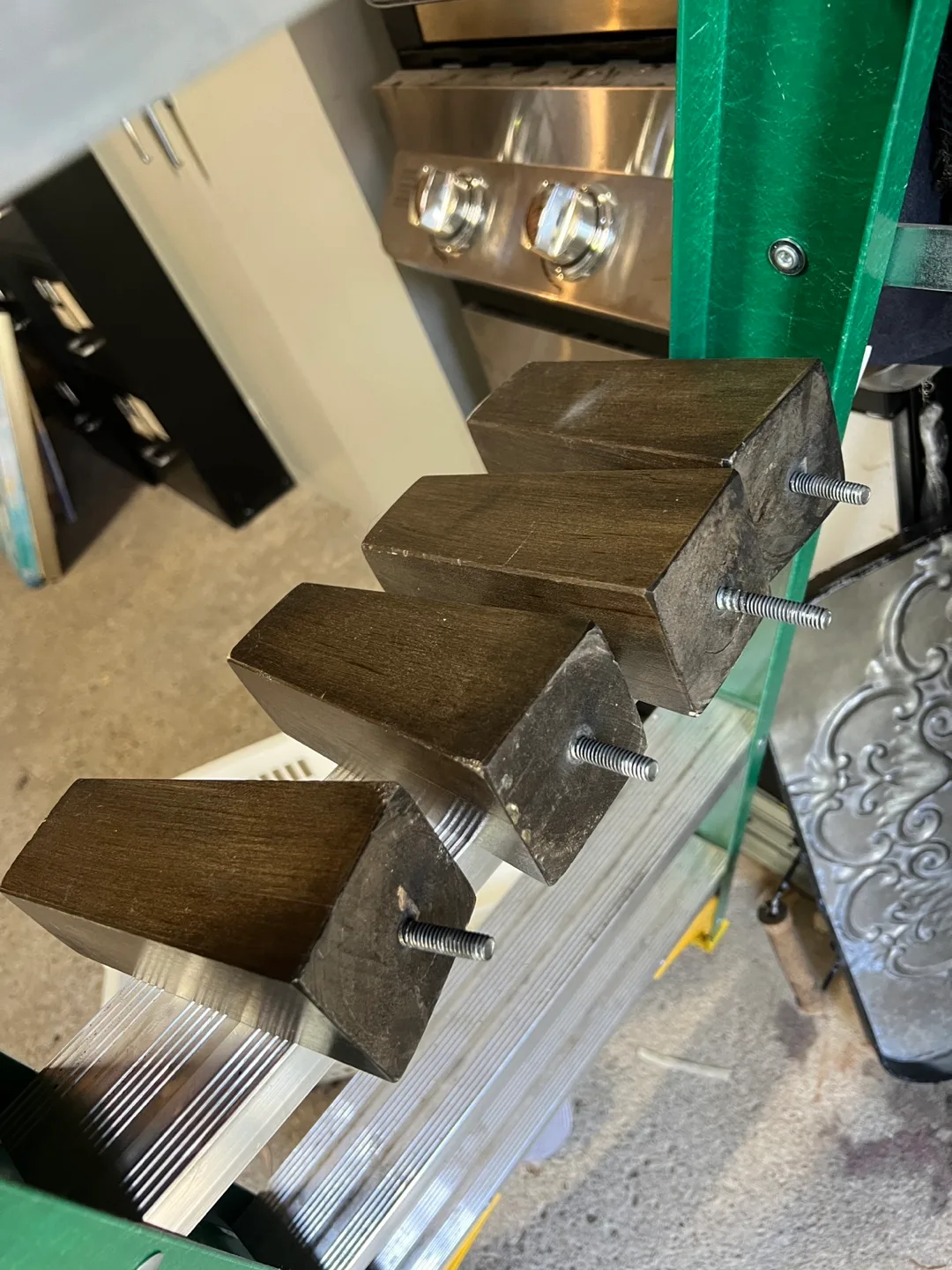 Set of 4 Dark Wood Furniture Legs image indicator(5)