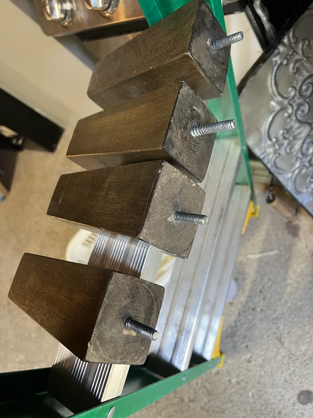 Set of 4 Dark Wood Furniture Legs image indicator(3)