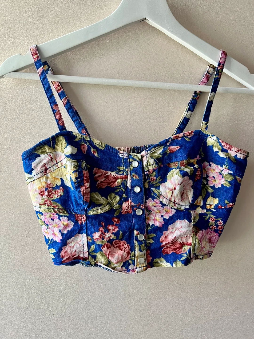 Floral Print Crop Top - Size Small thumbnail