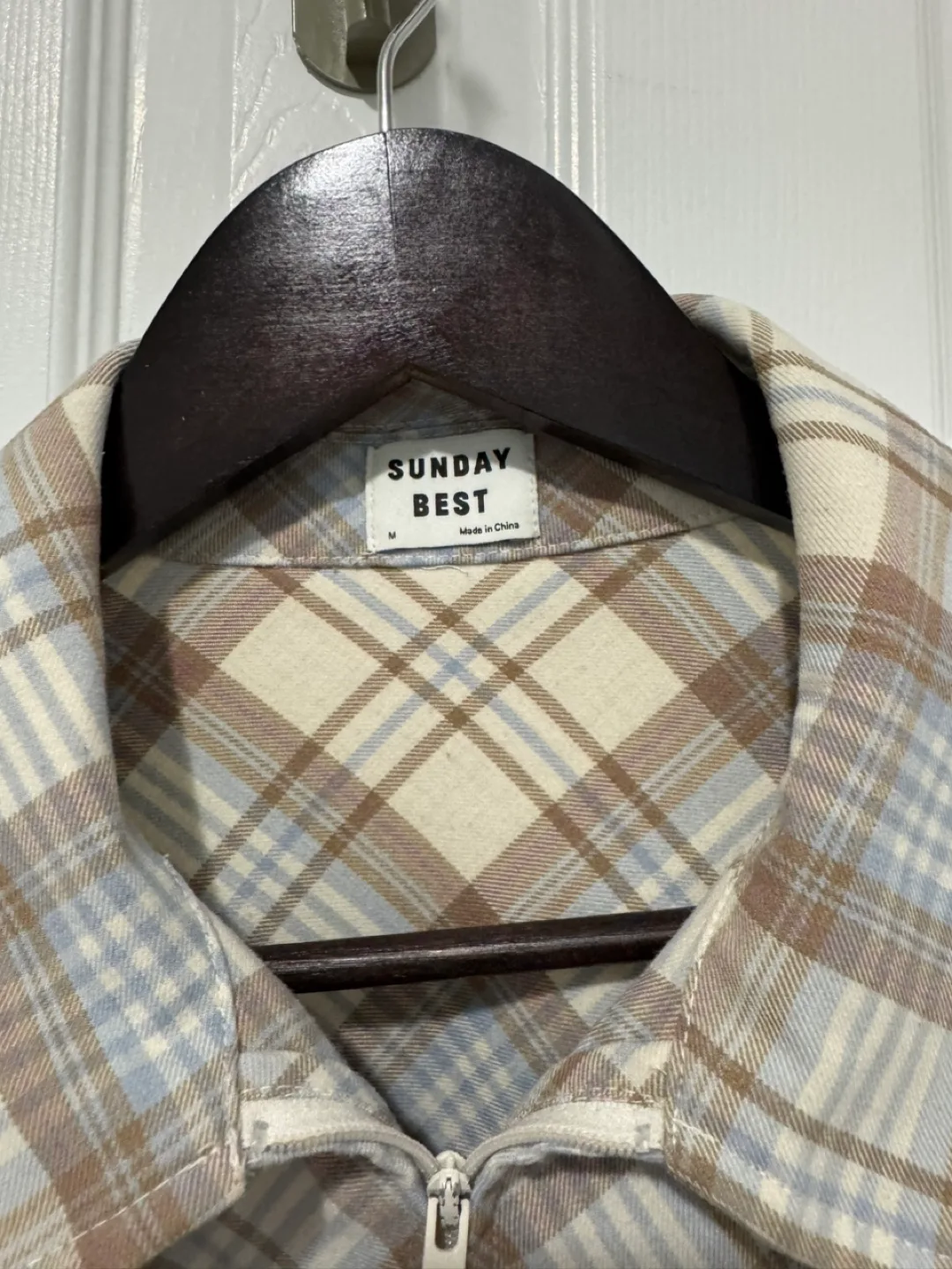 Sunday Best Plaid Zip-Up Top - Size M image indicator(2)
