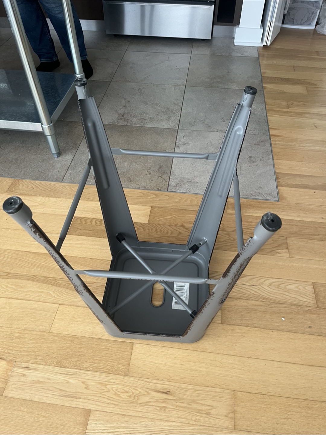Set of 2 Gray Metal Bar Stools - photo 5