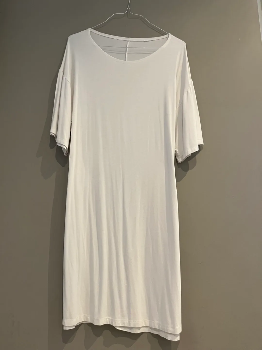 Womens White T-Shirt Dress size L thumbnail