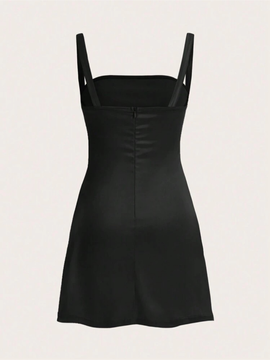 Black Satin Mini Dress - photo 4