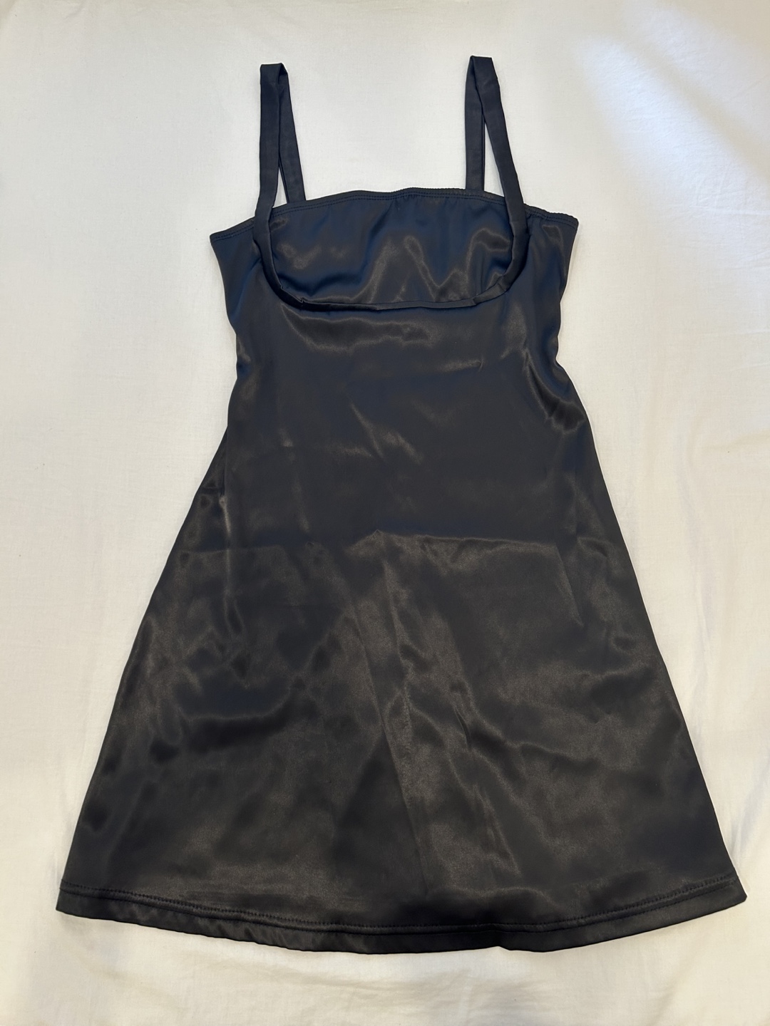 Black Satin Mini Dress