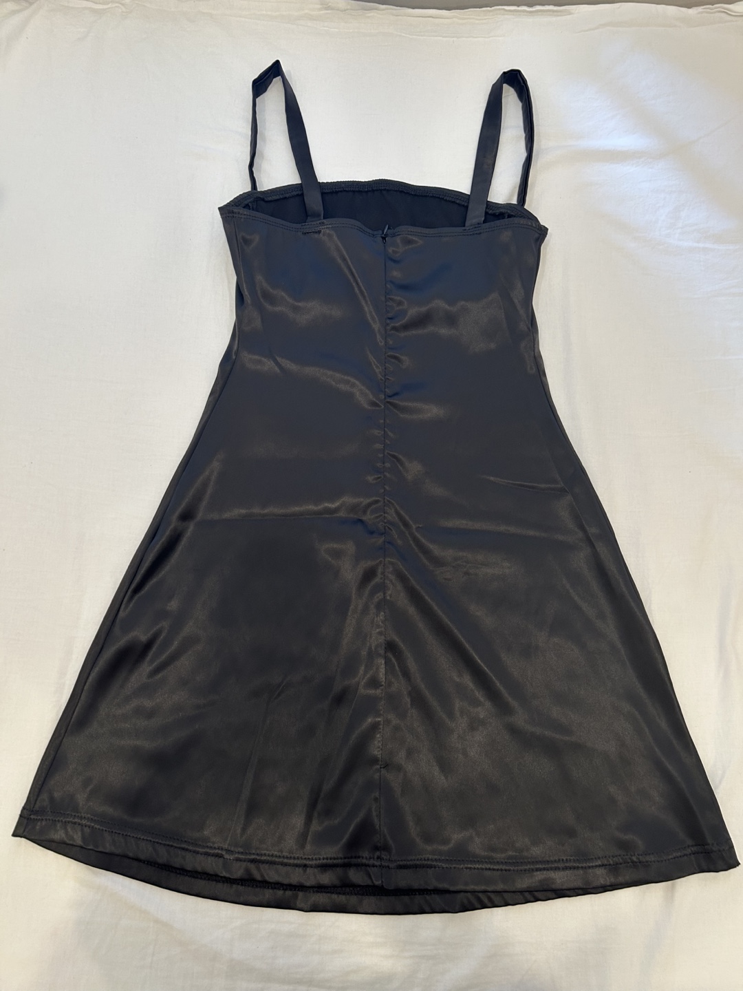 Black Satin Mini Dress - photo 2