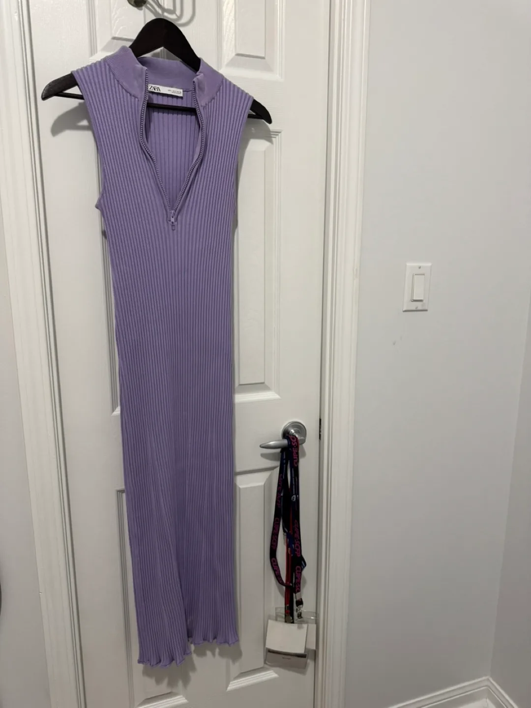 Zara Lilac Ribbed Sleeveless Dress image indicator(3)