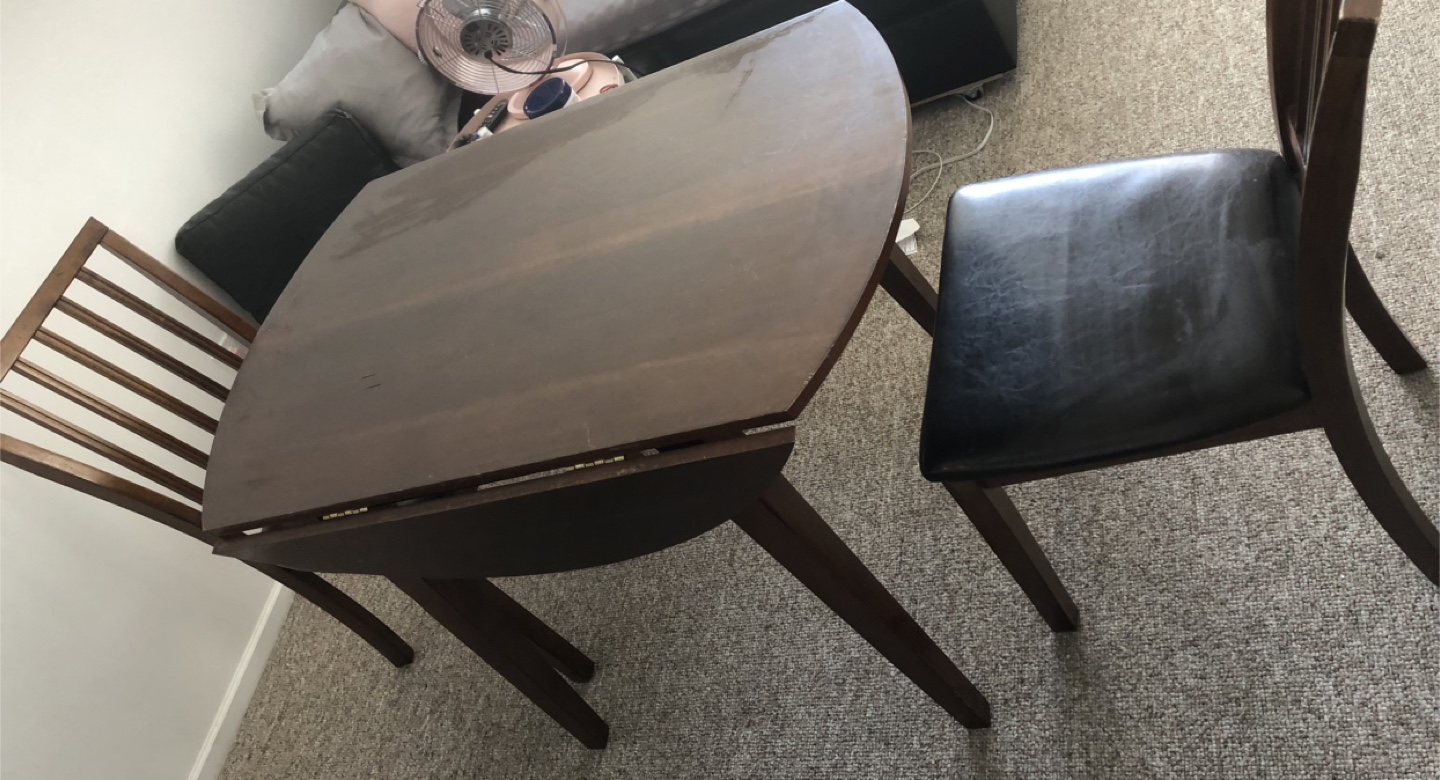 Dark Wood Extendable Dining Table Set (with 2 x Matching Chairs)