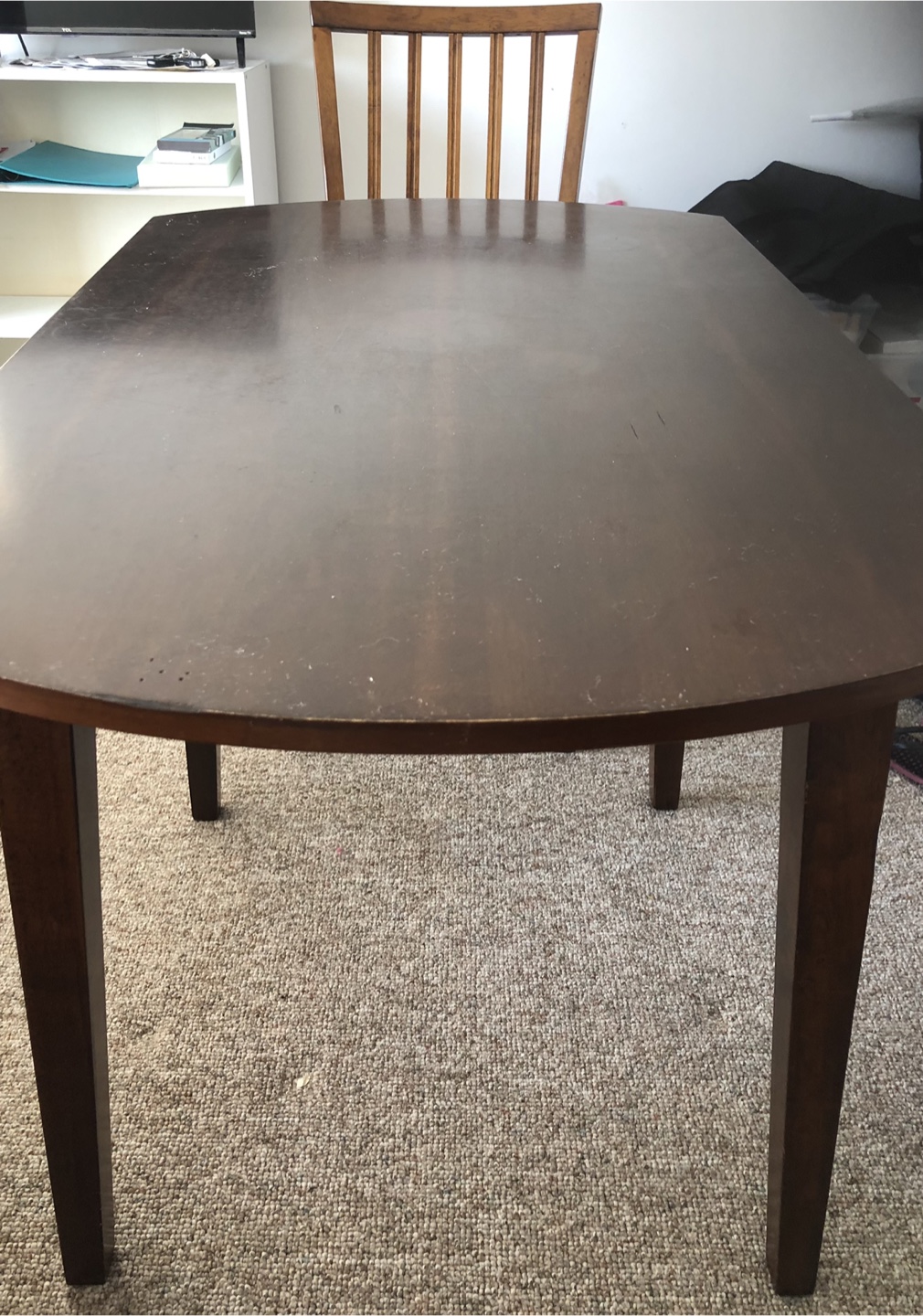 Dark Wood Extendable Dining Table Set (with 2 x Matching Chairs) - photo 3