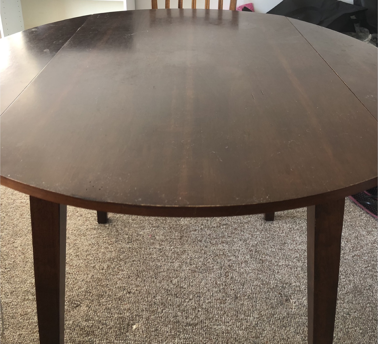 Dark Wood Extendable Dining Table Set (with 2 x Matching Chairs) - photo 4
