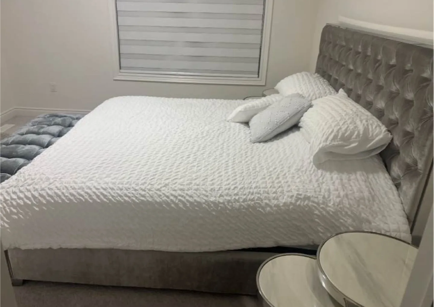 Upholstered King Grey Velvet Bed Frame & Mattress image indicator(2)