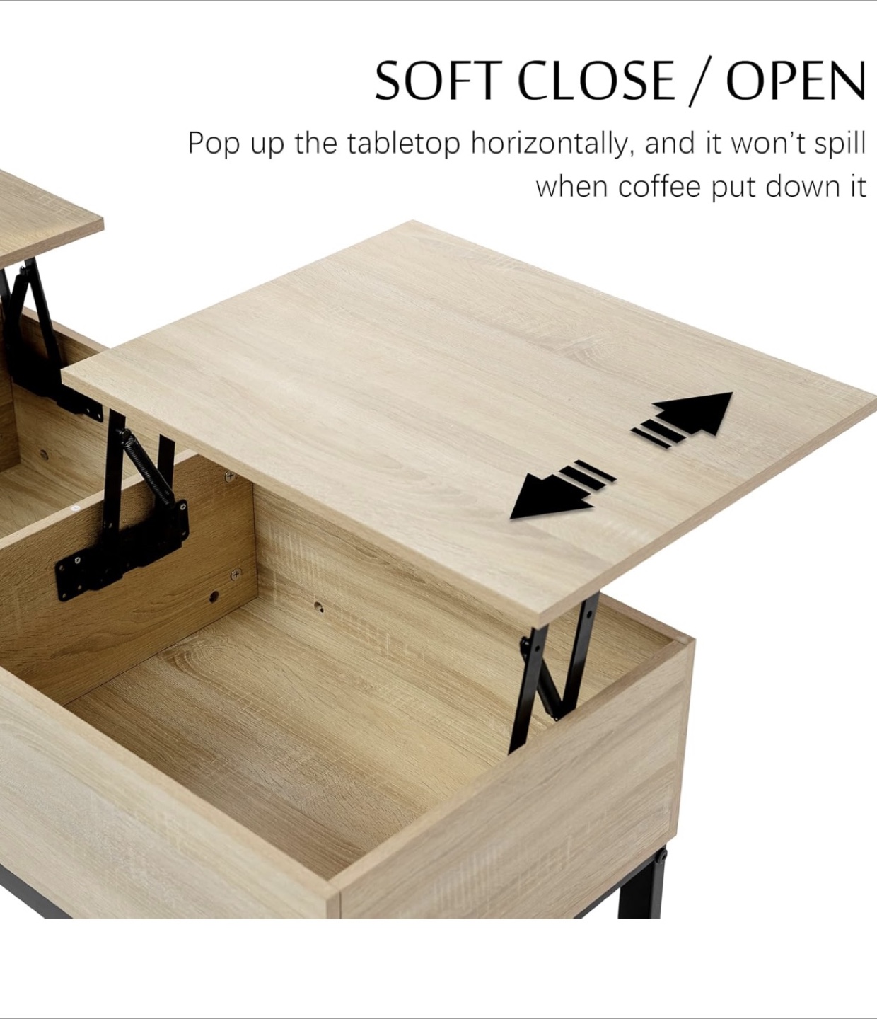 Lift Top Coffee Table with Hidden Storage - photo 5