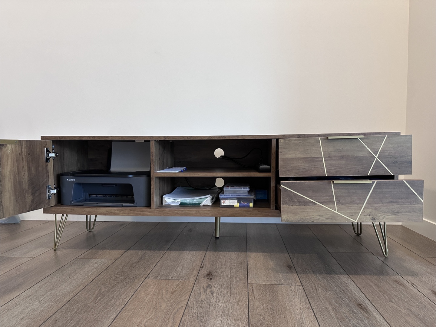HOMCOM TV Stand, with Storage Cupboard and Drawers. - photo 4