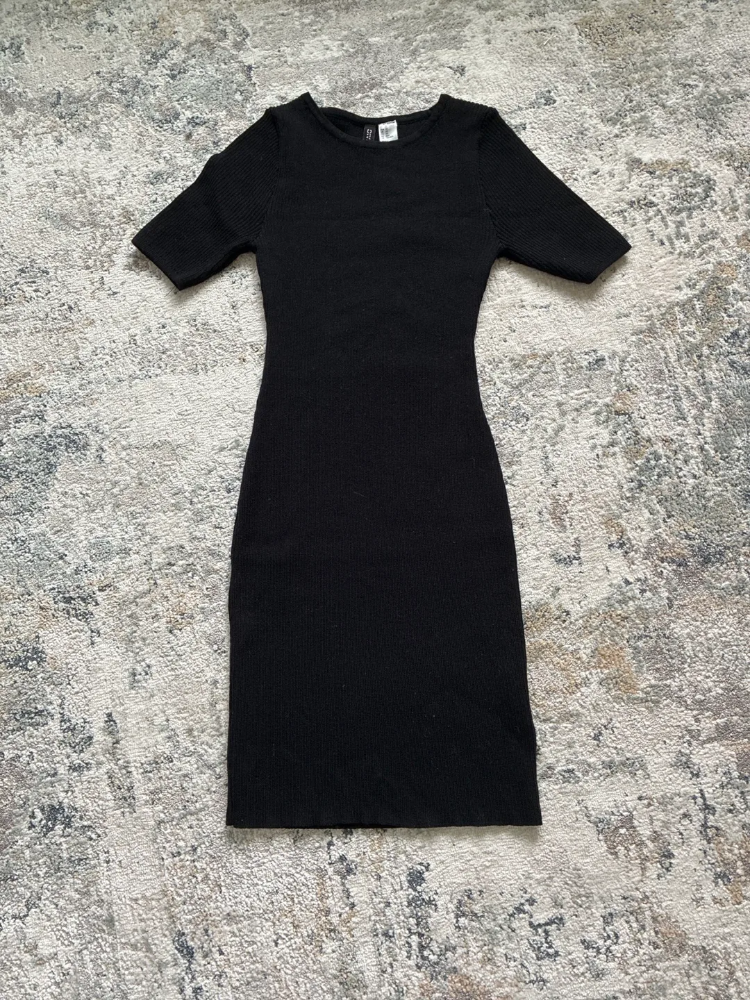 H&M Black Ribbed Dress thumbnail