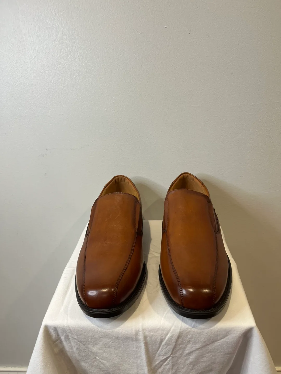 Florsheim Brown Leather Slip-On Loafers thumbnail