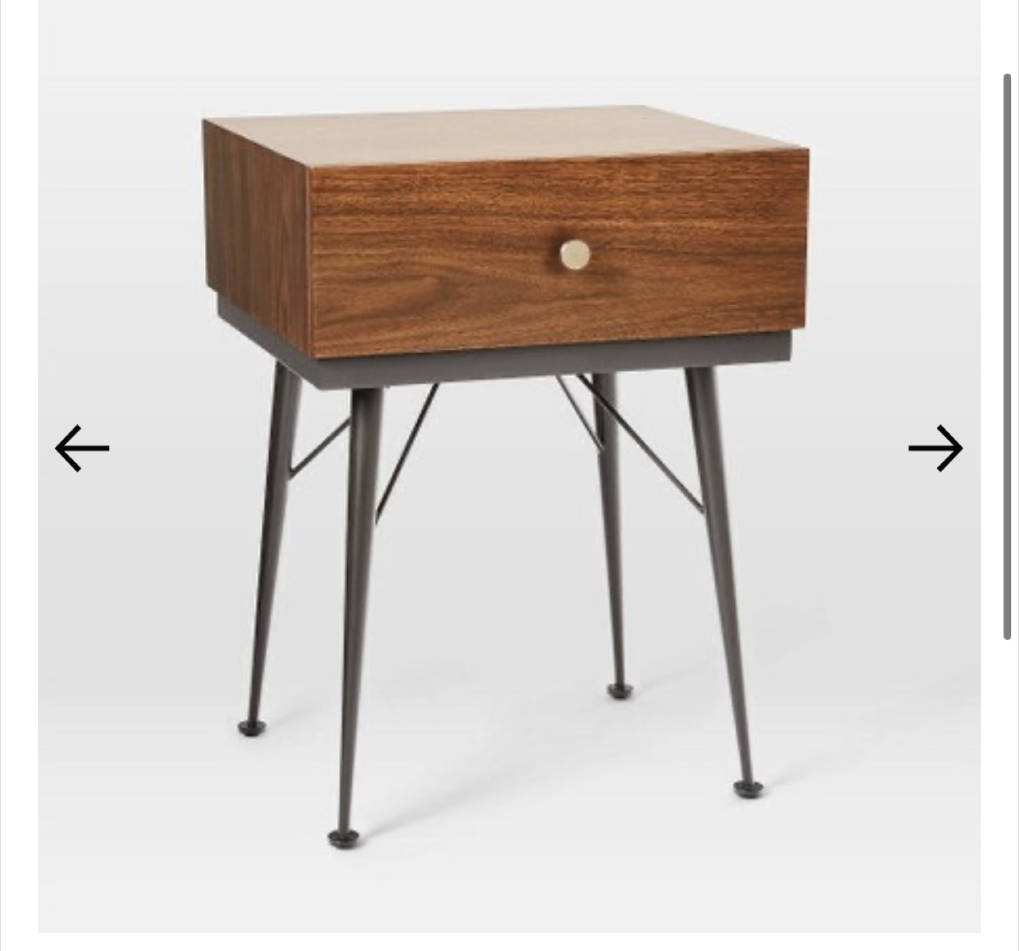 2x1 Pair of West Elm- Mid Century Modern Nightstands