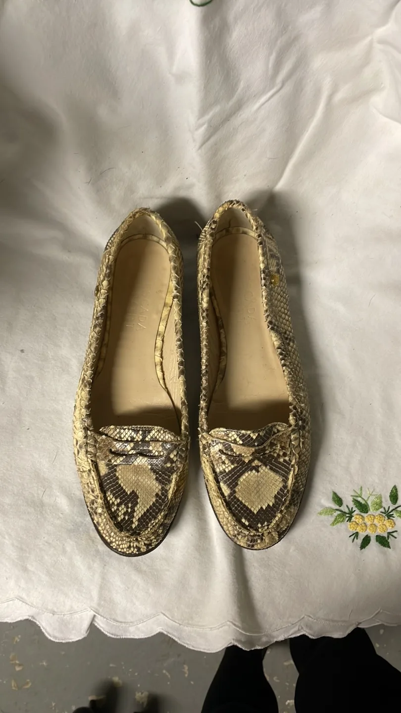 Escada Snakeskin Loafers Size 37.5 thumbnail