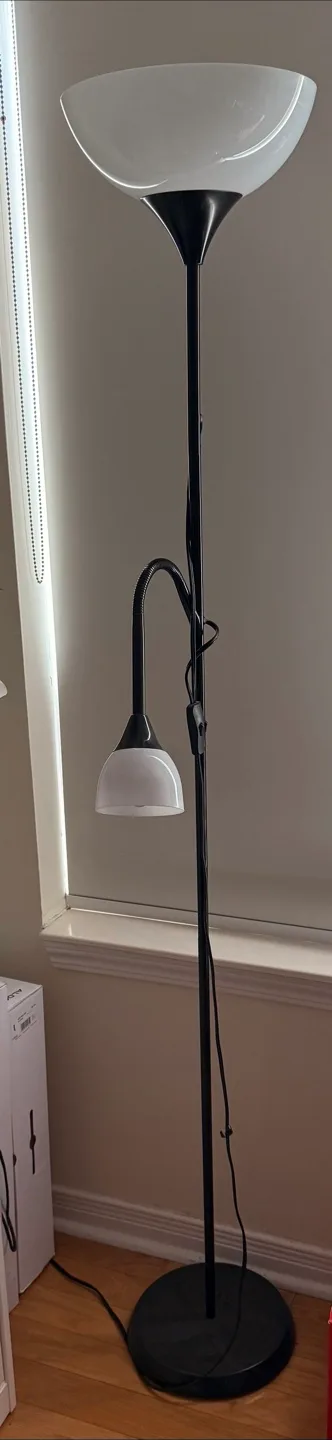 IKEA NOT Floor Uplight/Reading Lamp - Black thumbnail