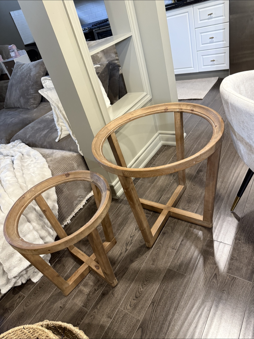 Wood Side Tables - Set of Two
