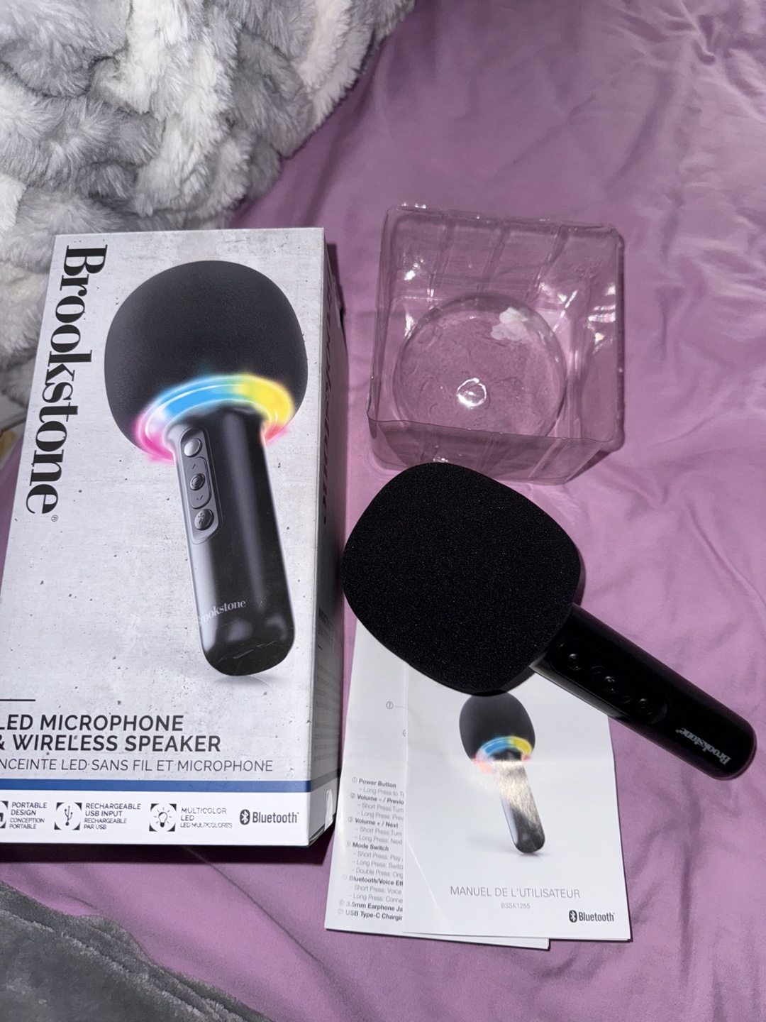 Brookstone LED Microphone & Wireless Speaker