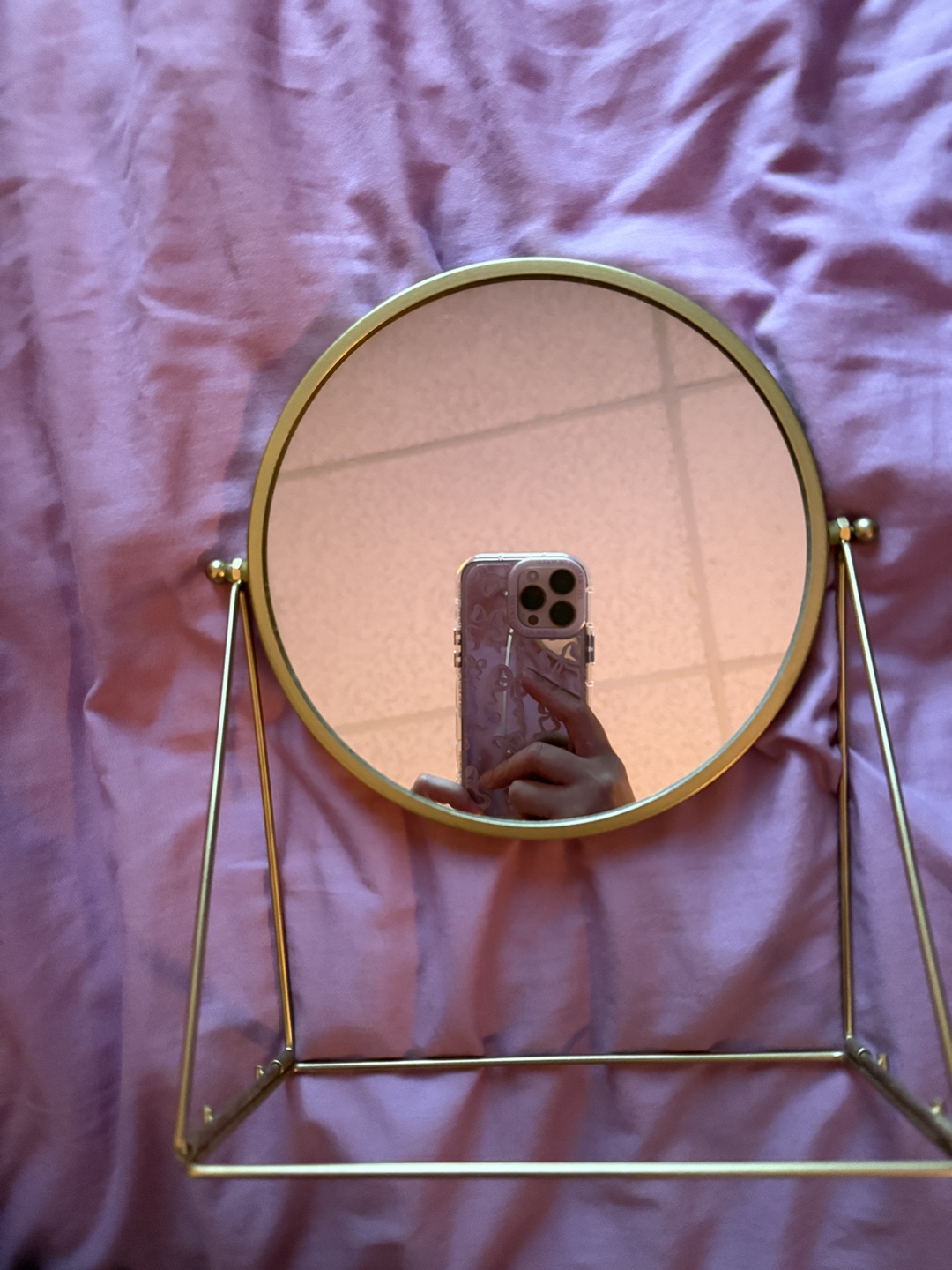 Ikea Gold Round Vanity Mirror