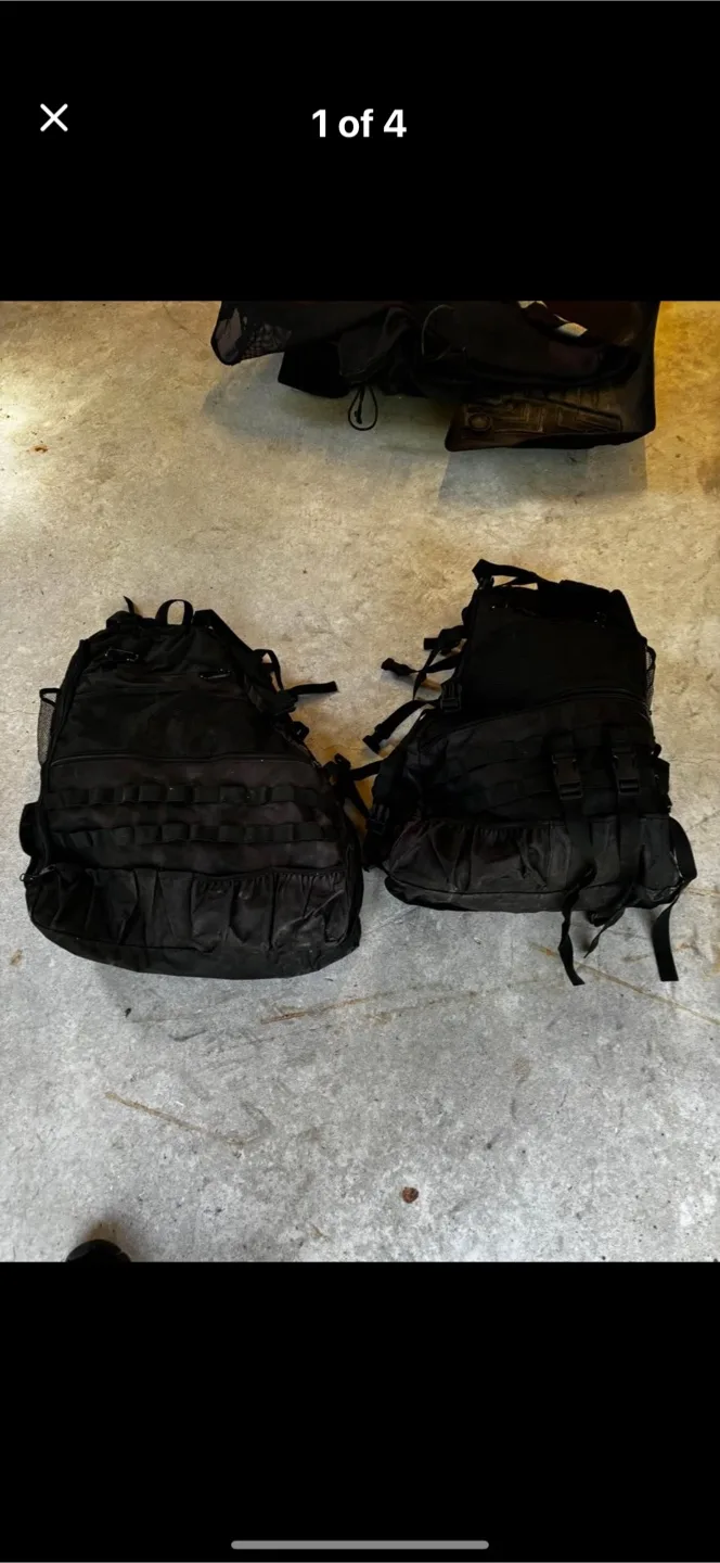 Black jeep rear storage bags- Set of 2