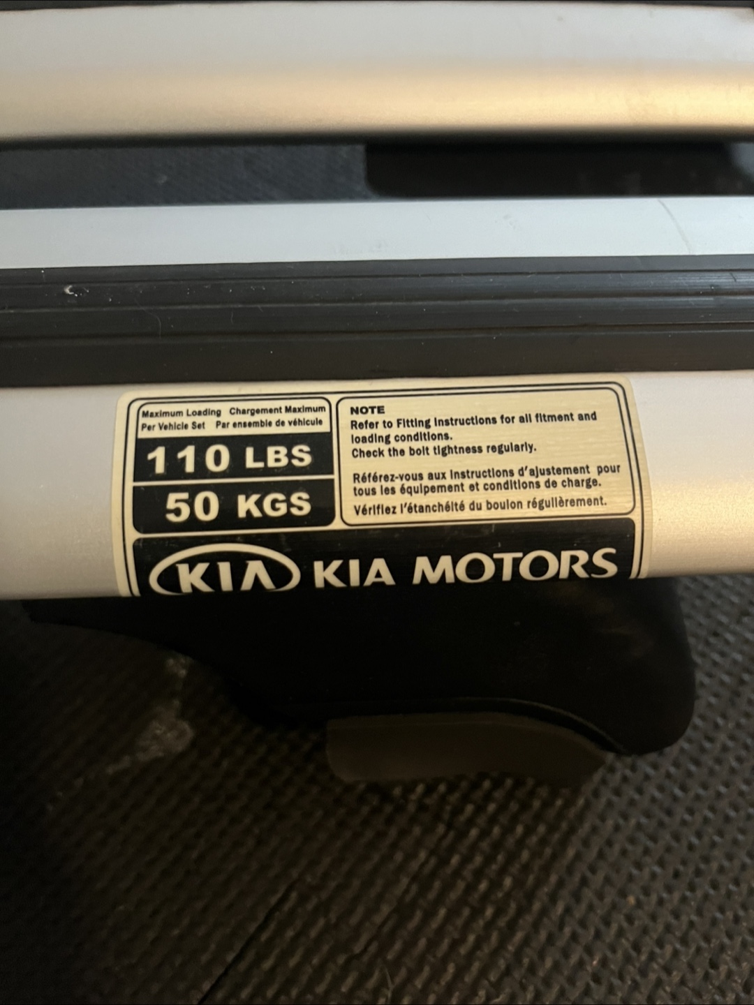 Kia Motors Roof Rack - 110 LBS Max Load