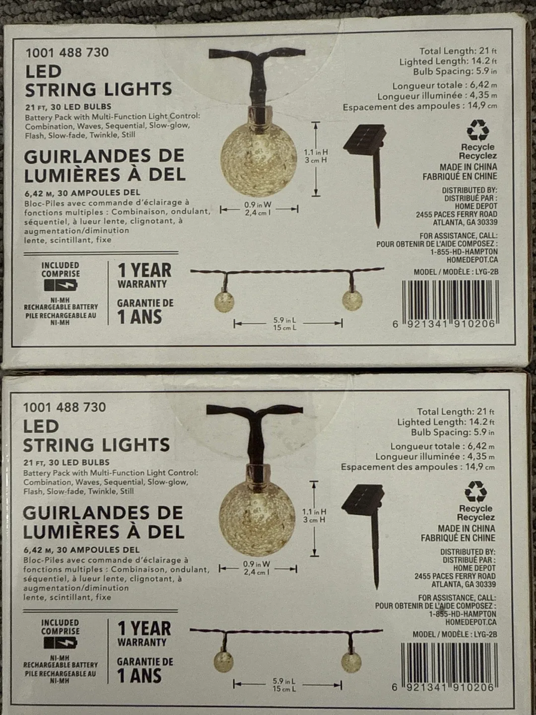 Hampton Bay LED String Lights - 21ft, 30 Bulbs thumbnail
