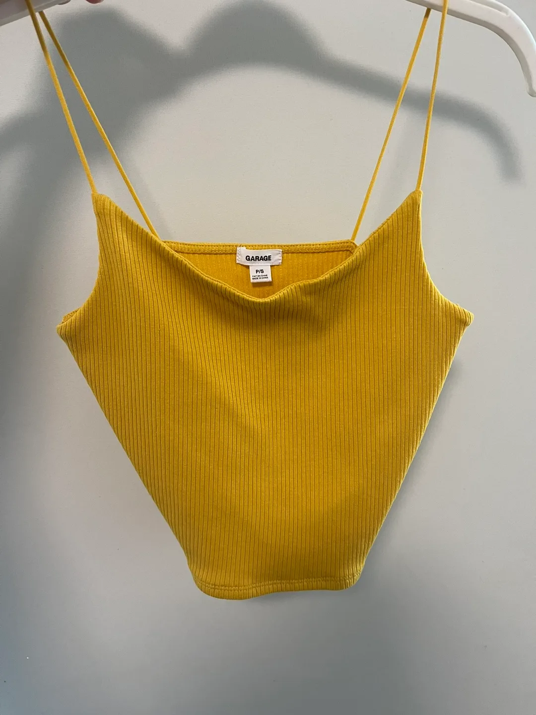 Garage Yellow Ribbed Tank Top thumbnail