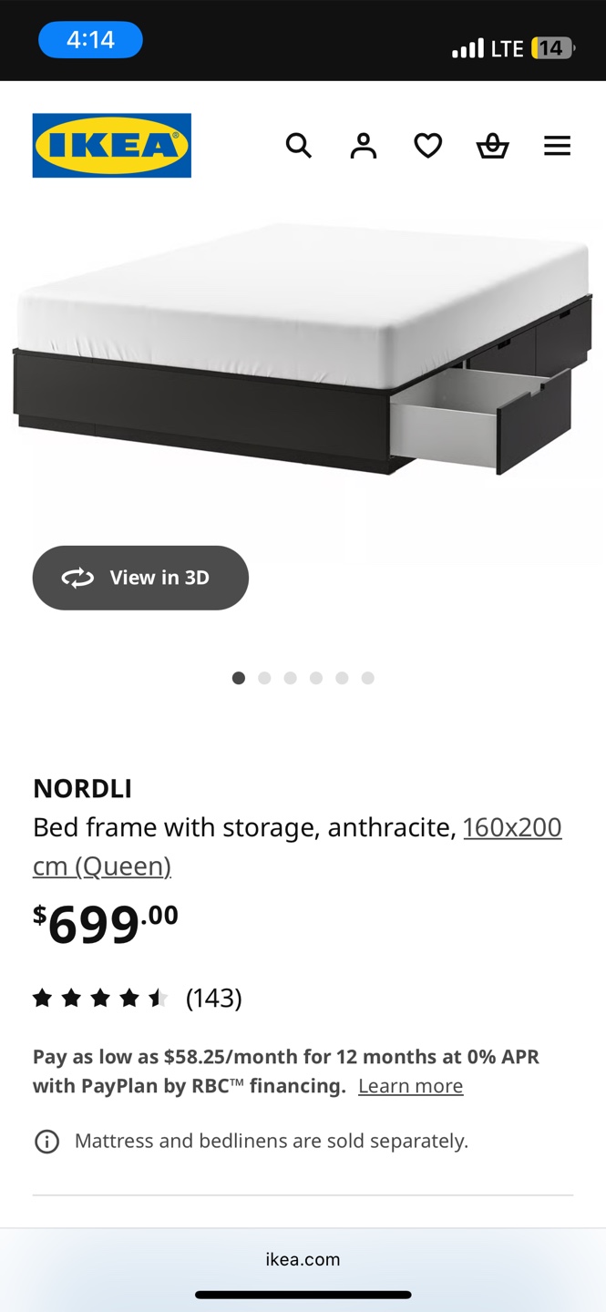 IKEA Nordli Queen Bed Frame with Headboard - photo 3