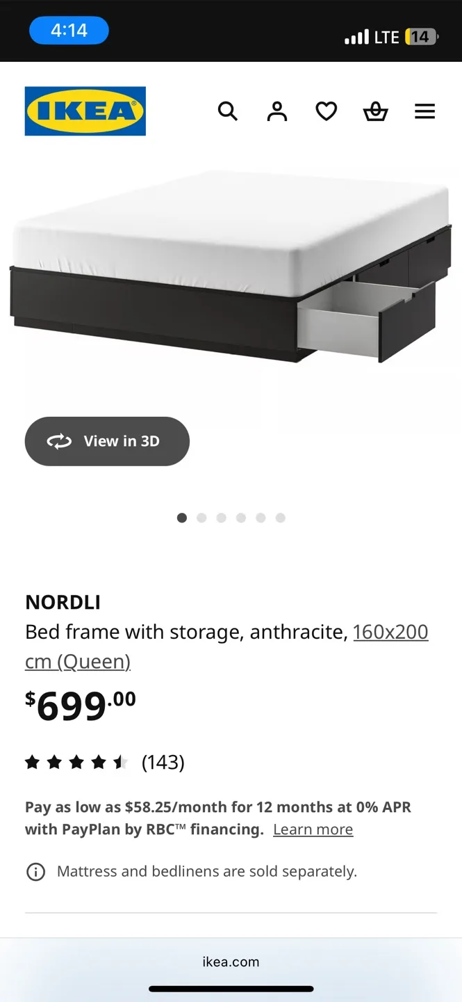 IKEA Nordli Queen Bed Frame with Headboard image indicator(3)