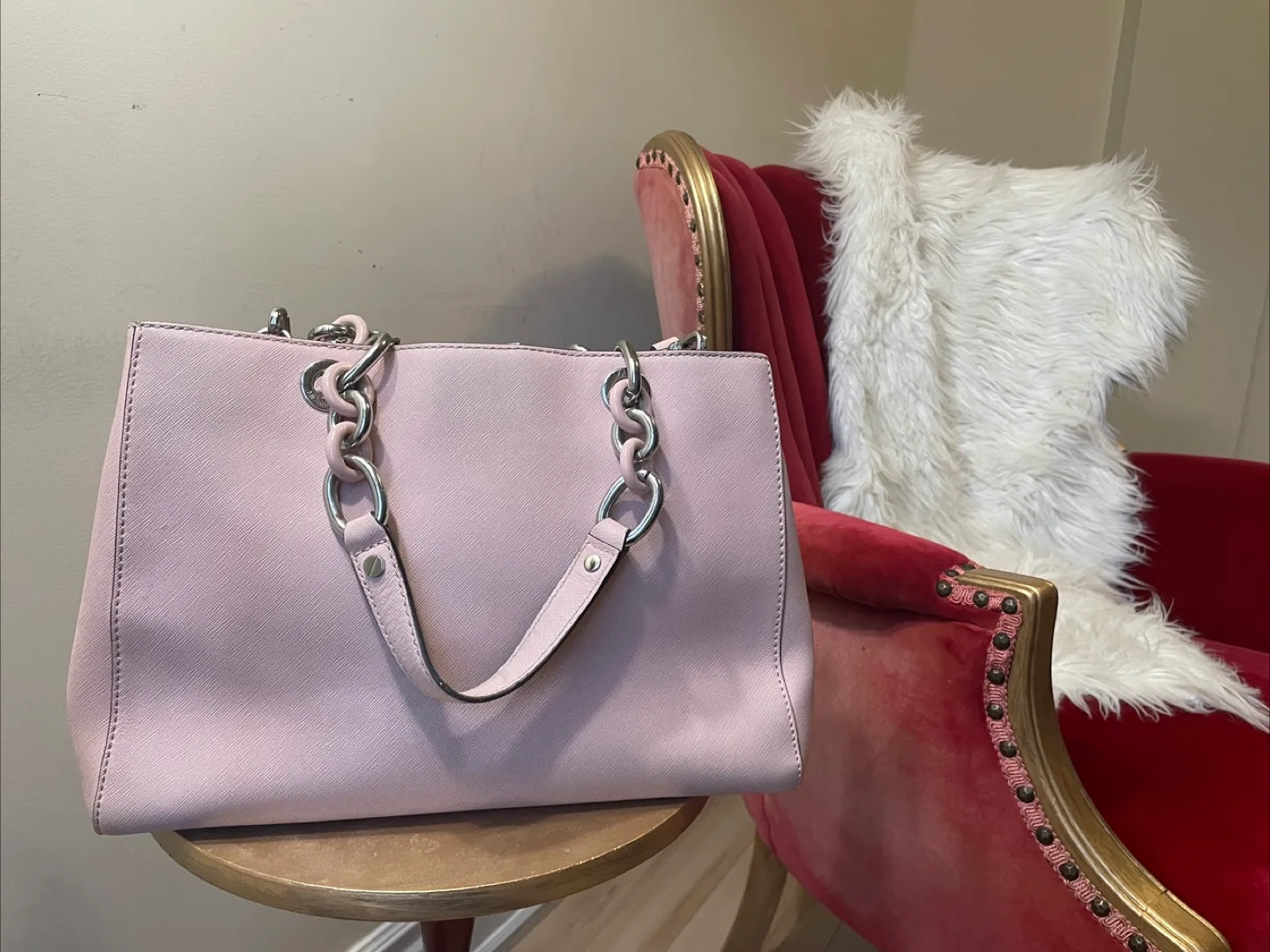 Michael Kors Pink Satchel Bag thumbnail