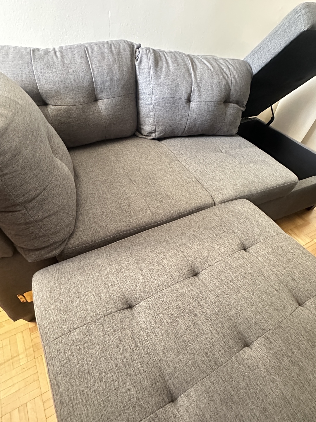 Grey Sectional Sofa with Ottoman - photo 4