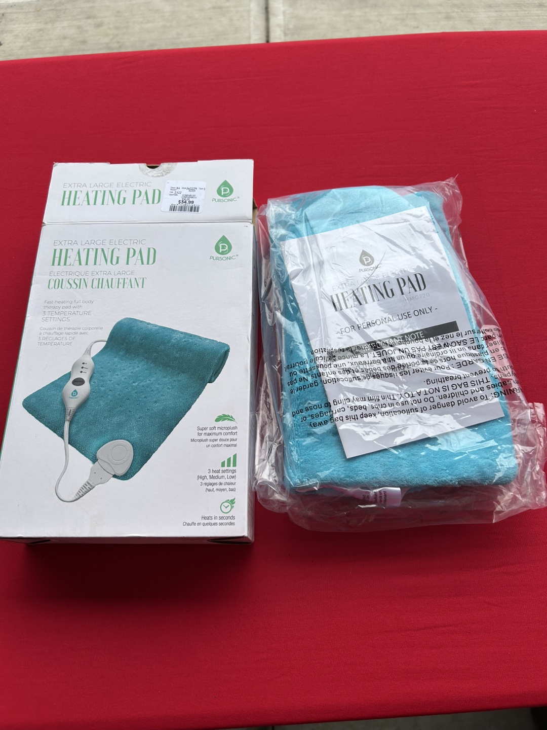 PureRelief XL Electric Heating Pad - NEW