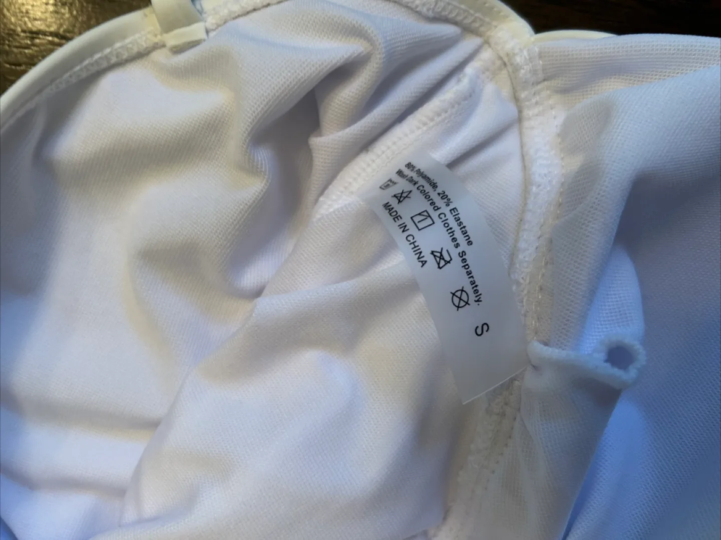 Shein White One-Piece Swimsuit - Size S image indicator(5)