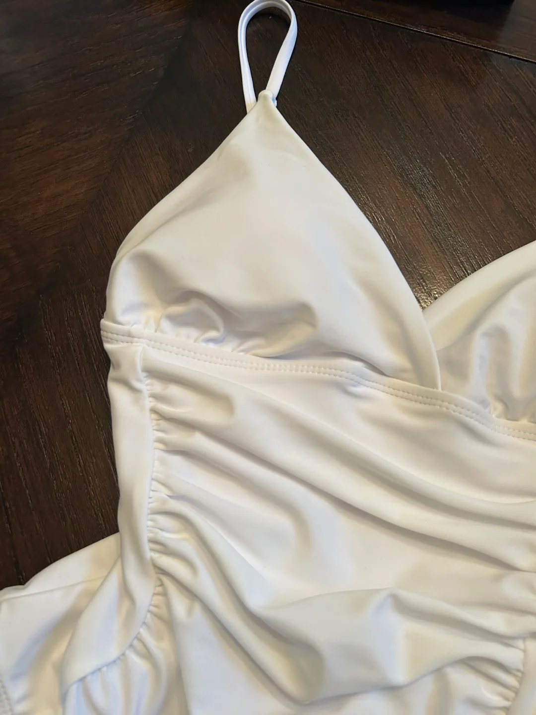 Shein White One-Piece Swimsuit - Size S image indicator(2)
