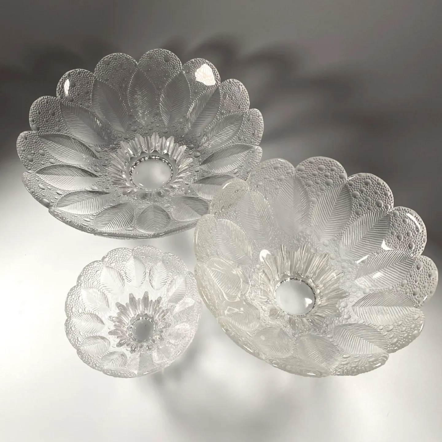Set of 3 Vintage 1980 Lausitzer Medea Crystal Bowls thumbnail