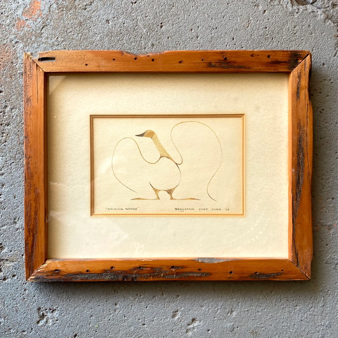 Vintage 1975 Benjamin Chee Chee Dancing Goose Print thumbnail
