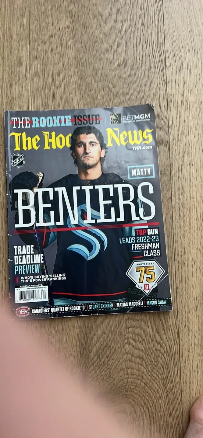 The Hockey News Magazine and a Large Detroit Red Wings jersey image indicator(4)