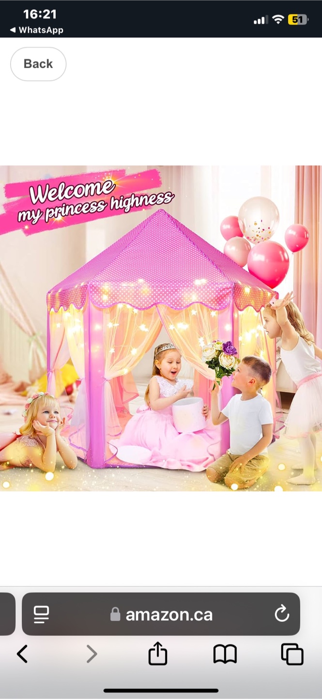 Pink Princess Castle Play Tent