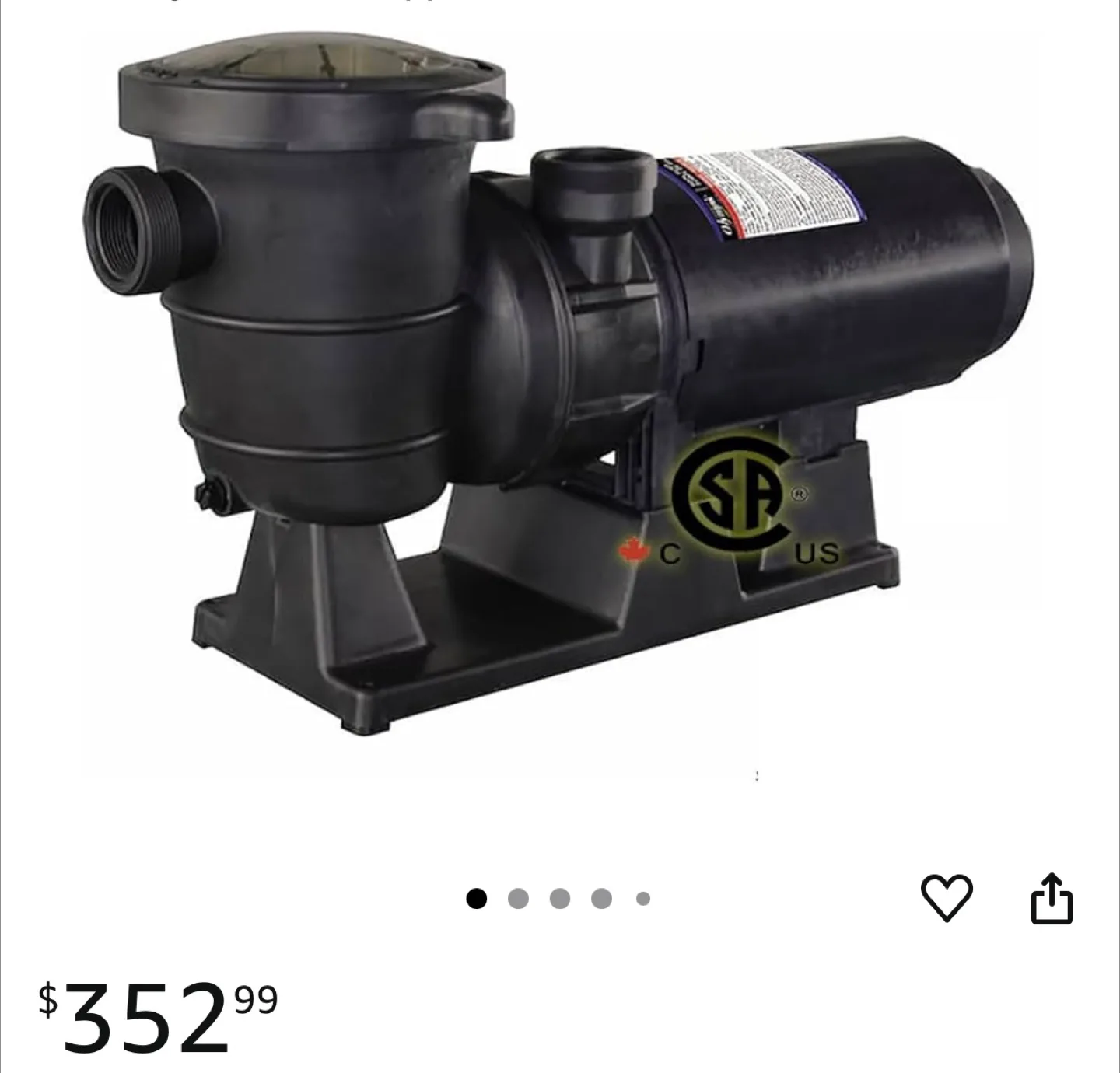 GoPool AG1 Pool Pump w/ Power Cord image indicator(2)