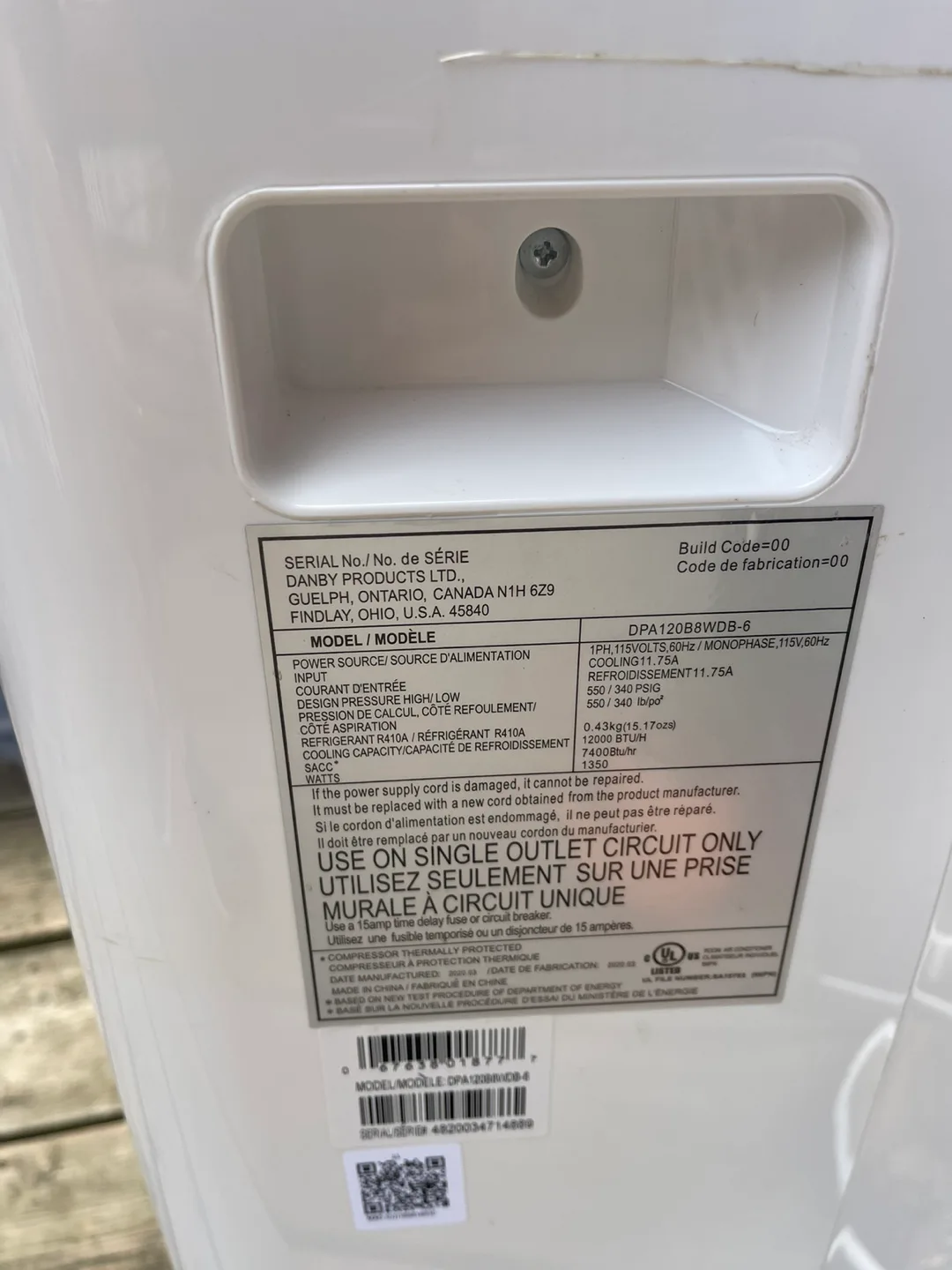 Danby Portable Air Conditioner DPA1208WDB-6 image indicator(3)