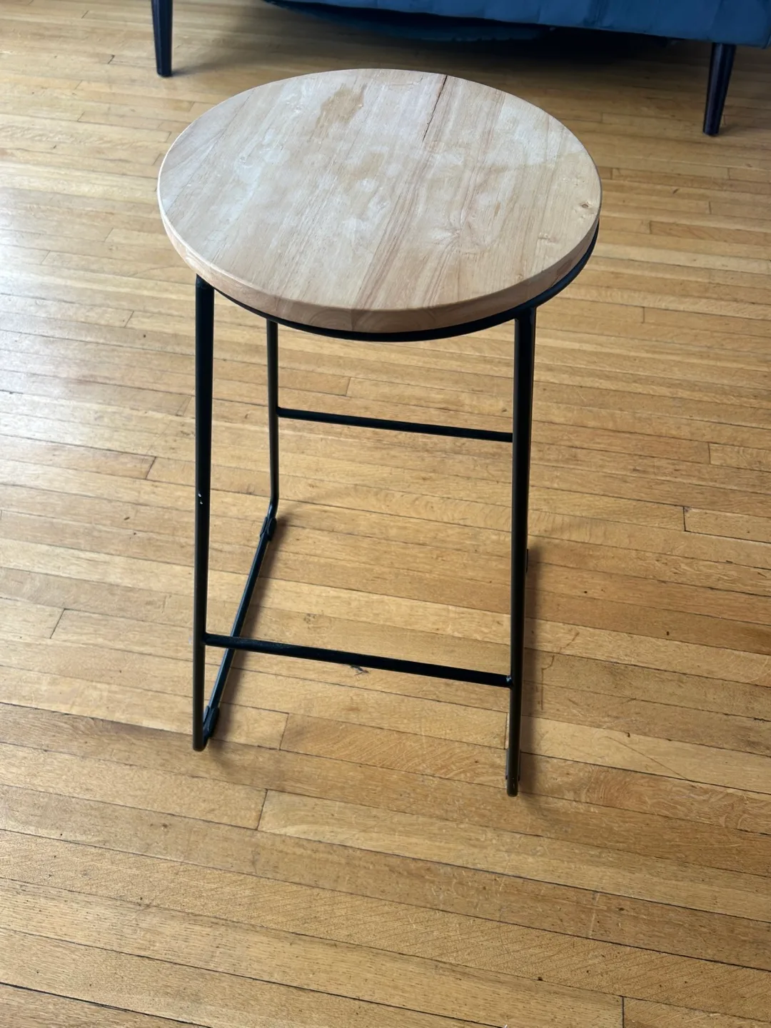 Round Stool with Black Metal Legs thumbnail