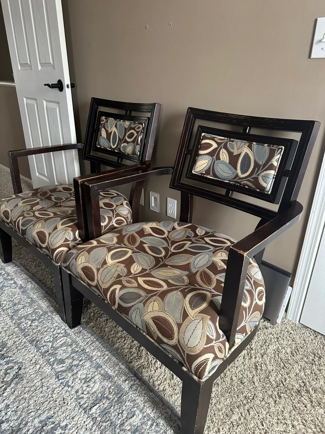 Pair of Arm Chairs with Leaf Pattern thumbnail