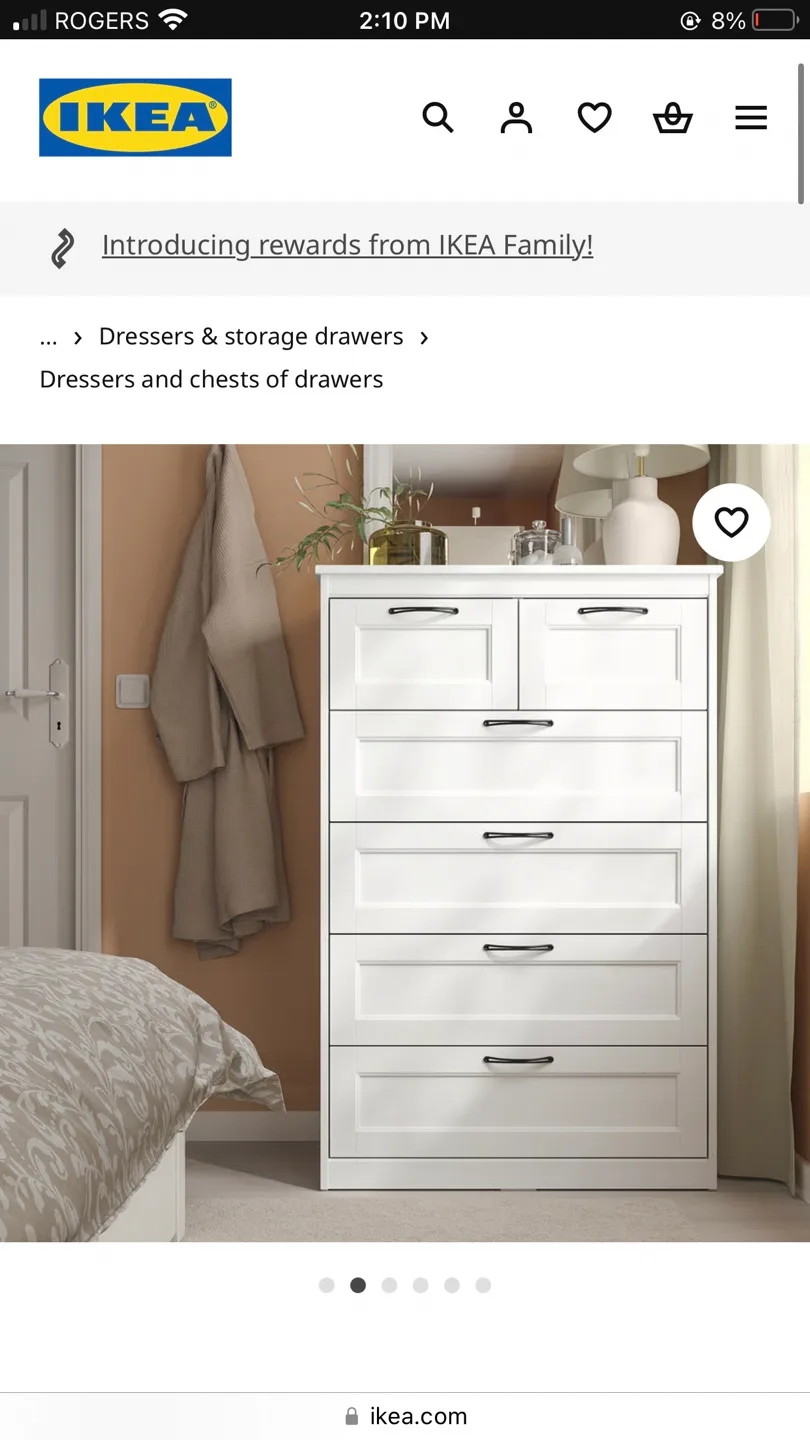 IKEA White Songesand Dresser thumbnail