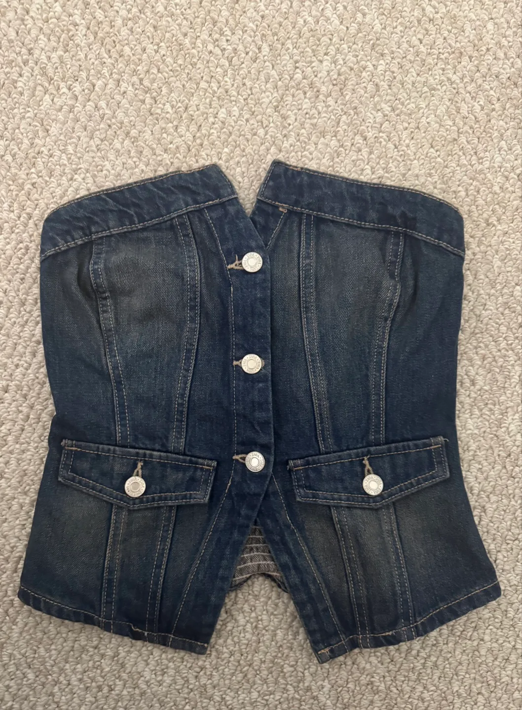 Zara Denim Corset Top thumbnail